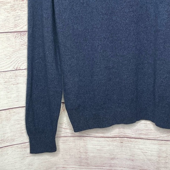 Paolo Mondo Two Ply 100% Cashmere Navy Blue Men's V Neck Sweater XL - Picture 5 of 9